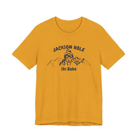 Jackson Hole, Wyoming Ski Babe T‑Shirt - Retro Skiing Graphic Tee