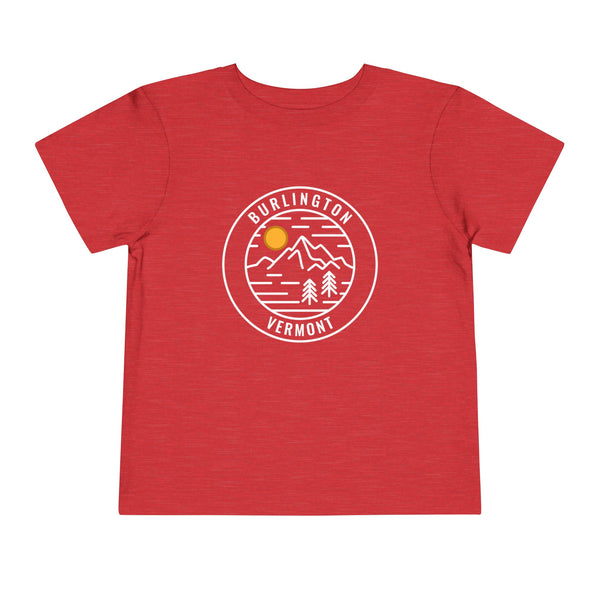 Burlington, Vermont Toddler T-Shirt - Retro Mountain Toddler Burlington Shirt