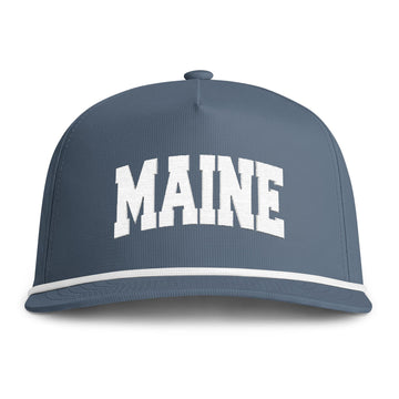 Maine Embroidered Rope Hat - Vintage Sunwashed Rope Cap, Comfort Colors