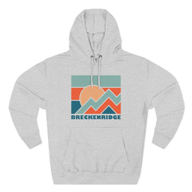 Buy heather-grey Breckenridge, Colorado Hoodie - Retro Mountain Unisex Sweatshirt