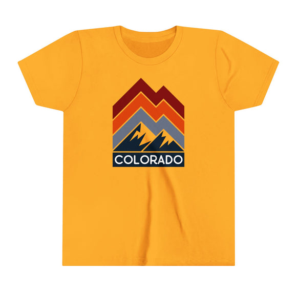 Colorado Youth Shirt - Retro Mountain Colorado Kid's T-Shirt