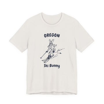 Buy vintage-white Oregon Ski Bunny T‑Shirt — Retro Skiing Graphic Tee