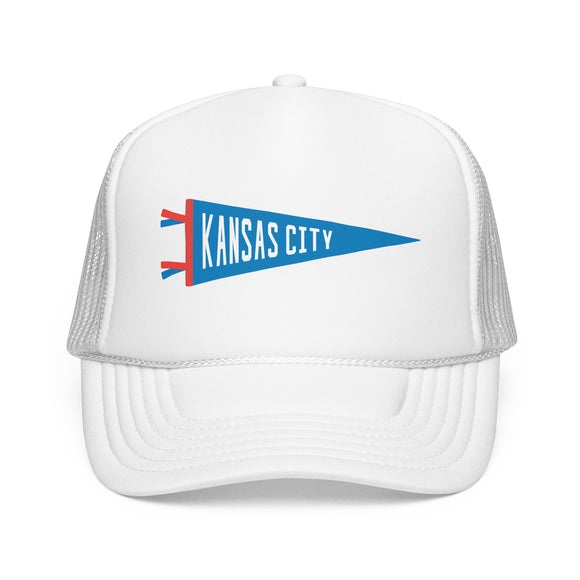 Kansas City, Missouri Pennant Trucker Hat — Retro Flag Foam Cap