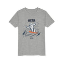 Alta, Utah Yeti Snowboard Youth Tee - Kids Skiing Shirt-3