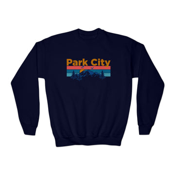 Buy navy Park City, Utah Youth Sweatshirt - Unisex Kid's Park City Crewneck Sweatshirt