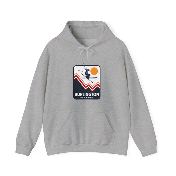 Burlington, Vermont Hoodie - Unisex Snow Ski Jump Burlington Hoodie Sweatshirt
