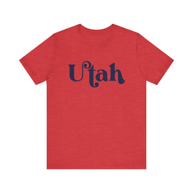 Buy heather-red Utah Graphic Tee, Casual T-Shirt, Vintage Style Shirt