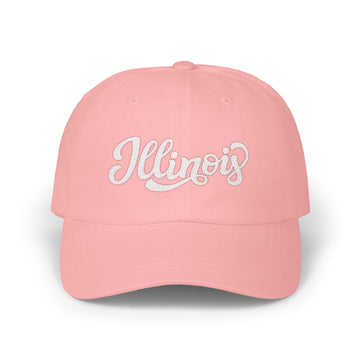 Buy pink Illinois Dad Hat - Embroidered Illinois Classic Dad Cap