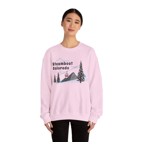 Steamboat, Colorado Sweatshirt - Unisex Retro Ski Mountain Gondola Steamboat Sweatshirt