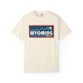 Wyoming Graphic Tee, Comfort Colors Retro Mountain Unisex T shirt - 0
