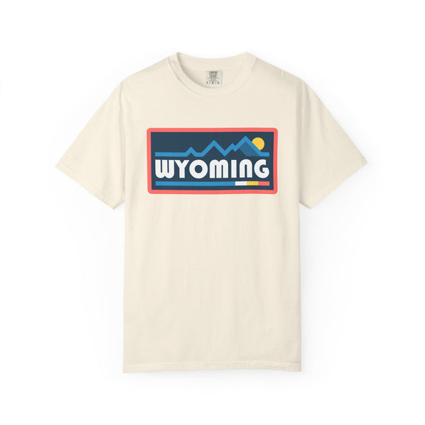 Wyoming Graphic Tee, Comfort Colors Retro Mountain Unisex T shirt