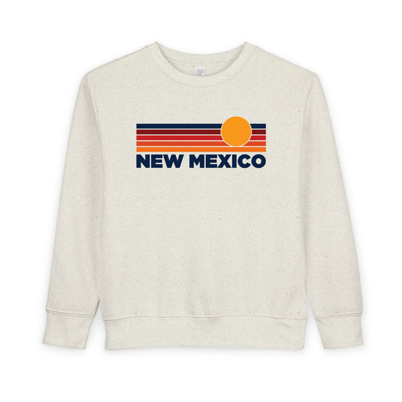 New Mexico Toddler Sweatshirt - Retro Sun New Mexico Toddler Crewneck Sweatshirt