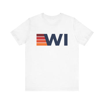 Buy white Wisconsin Retro Stripes T-Shirt | Wisconsin State Tee