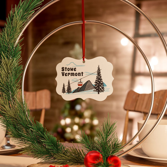 Stowe, Vermont Ornament Aluminum - Stowe, Vermont Mountain Gondola Christmas Ornament, Xmas Gift, Hanging Decoration, Winter Ornament