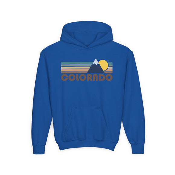 Colorado Youth Hoodie - Retro Mountain Colorado Youth Sweatshirt