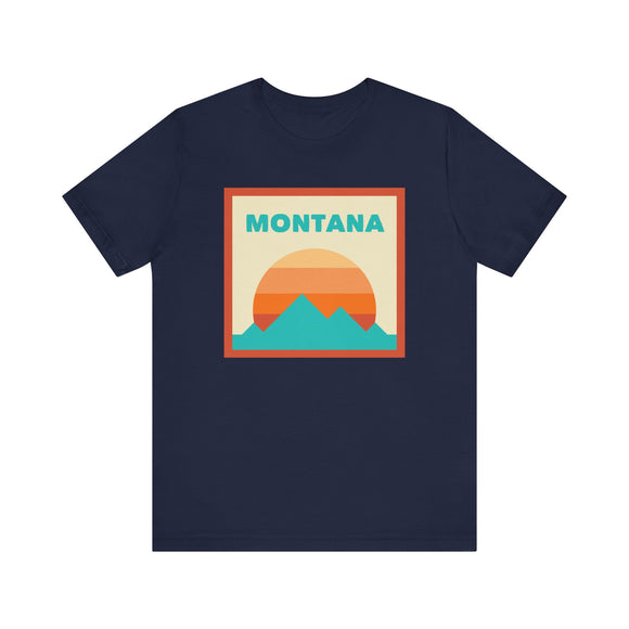 Retro Montana T-Shirt, Mountain Sun Tee, Unisex Graphic Shirt, Vintage Montana Top, Outdoor Adventure Clothing