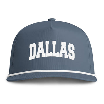 Dallas, Texas Embroidered Rope Hat - Vintage Sunwashed Rope Cap, Comfort Colors