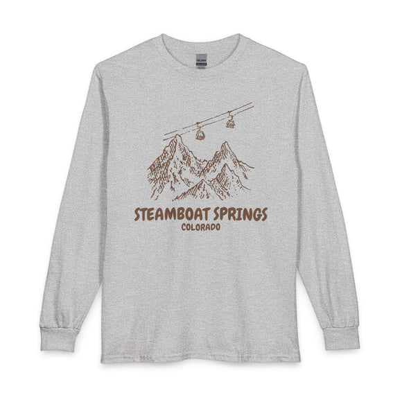 Steamboat Springs, Colorado Long Sleeve T-Shirt - Ski Mountain Gondola