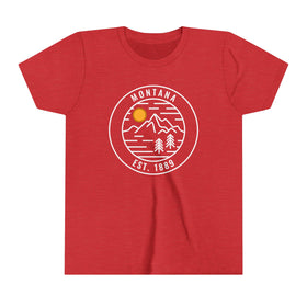 Montana Youth Shirt - Retro Mountain Montana Kid's T-Shirt