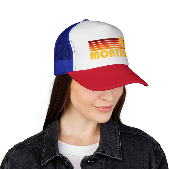 Montana Retro Sun Trucker Hat - Vintage Style Montana Cap