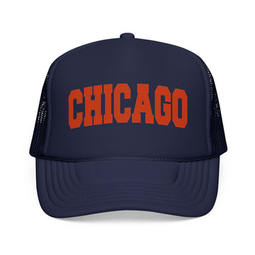 Chicago Foam Trucker Hat – Vintage Orange Arch Logo Mesh Cap