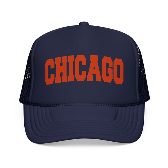 Chicago Foam Trucker Hat – Vintage Orange Arch Logo Mesh Cap
