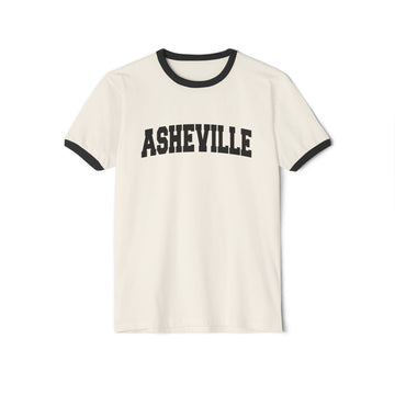 Asheville, North Carolina Cotton Ringer Graphic Tee - Unisex Asheville T Shirt, Vintage Style Tee, Men's/Women's Tee - 0