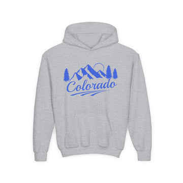 Retro Colorado Youth Hoodie - Mountain Colorado Kids Sweatshirt, Cute Colorado Children's Pullover, Vintage Youth Heavy Blend Hoody, Child's - 0