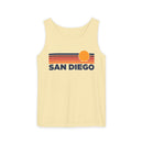 San Diego, California Retro Sunstripe Tank Top | Comfort Colors - 100% Cotton-3