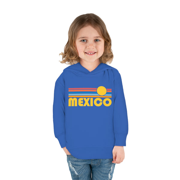 Mexico Toddler Hoodie - Retro Sunrise Unisex Mexico Toddler Sweatshirt