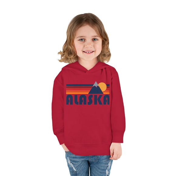 Alaska Toddler Hoodie - Unisex Mountain Pullover Sweatshirt, Kids Hooded Jumper, Alaska Souvenir