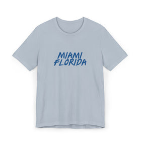 Buy light-blue Miami T-Shirt | 100% Cotton Retro Florida Tee