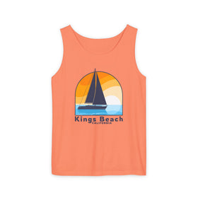 Kings Beach, California Sailboat Tank Top | Comfort Colors 100% Cotton