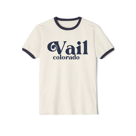 Vail, Colorado Cotton Ringer Graphic Tee - Unisex Vail T Shirt, Vintage Style Tee, Men's/Women's Tee