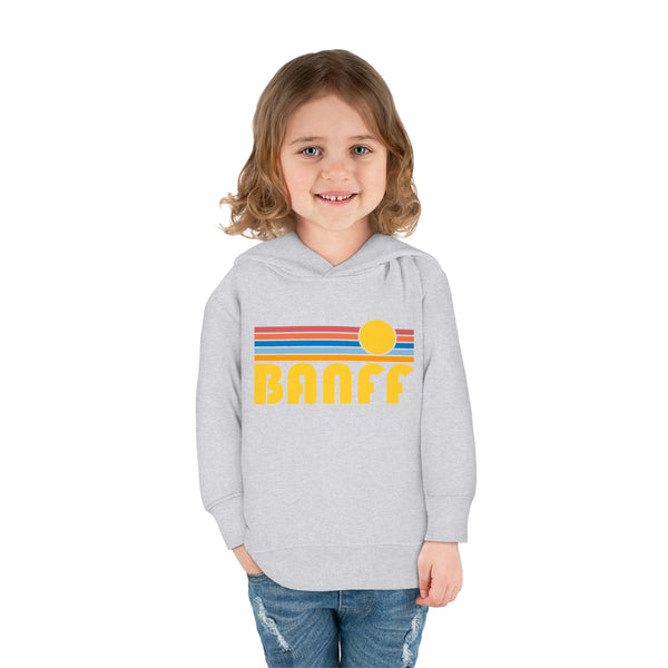 Banff, Canada Toddler Hoodie - Retro Sunrise Unisex Banff Toddler Sweatshirt