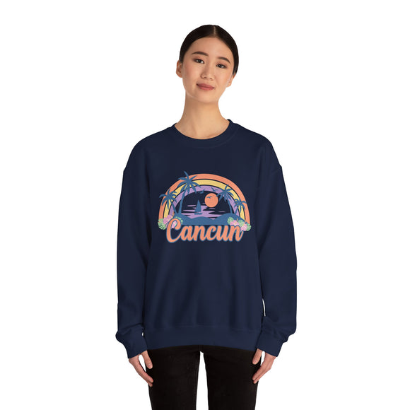 Cancun, Mexico Sweatshirt - Unisex Retro Beach Crewneck Cancun Sweatshirt