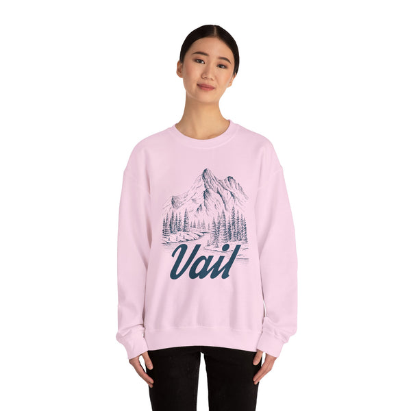 Vail, Colorado Sweatshirt - Mountain Illustration Graphic Crewneck