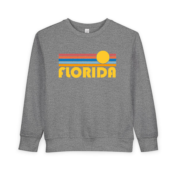Florida Toddler Sweatshirt - Retro Sun Florida Toddler Crewneck Sweatshirt