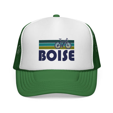 Boise, Idaho Retro Bike Trucker Hat - Vintage Style Boise Cap - 0