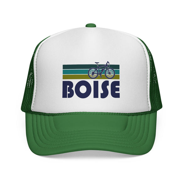 Boise, Idaho Retro Bike Trucker Hat - Vintage Style Boise Cap