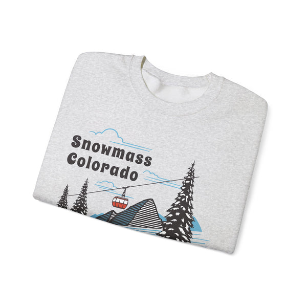 Snowmass, Colorado Sweatshirt - Unisex Retro Ski Mountain Gondola Snowmass Sweatshirt