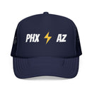 Phoenix, Arizona Retro Trucker Hat - Lightning Foam Cap - Lightning Black-2