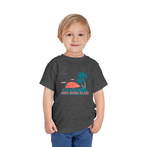 Anna Maria Island, Florida Toddler T-Shirt - Retro Palm Tree Toddler Anna Maria Island Shirt