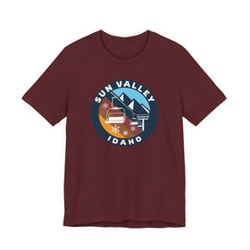Buy maroon Sun Valley, Idaho T Shirt - Retro Ski Lift Tee