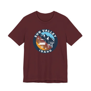 Buy maroon Sun Valley, Idaho T Shirt - Retro Ski Lift Tee