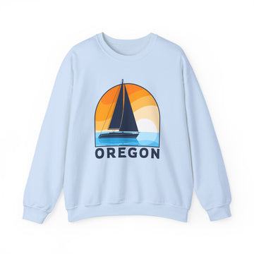 Buy light-blue Oregon Sweatshirt - Sailboat Oregon Crewneck Sweatshirt