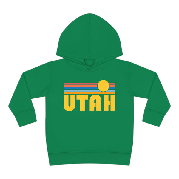 Utah Toddler Hoodie - Retro Sunrise Unisex Utah Toddler Sweatshirt