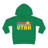 Utah Toddler Hoodie - Retro Sunrise Unisex Utah Toddler Sweatshirt