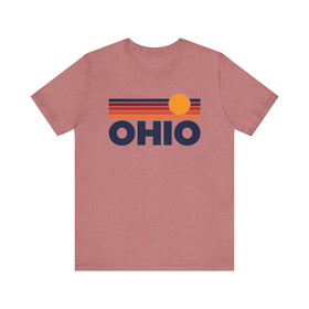 Ohio T-Shirt Retro Sun Ombre Unisex Tee, Vintage Ohio Tee, Mountain Sun Tee, Ohio Souvenir Shirt