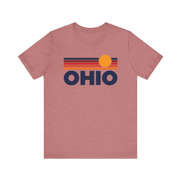 Ohio T-Shirt Retro Sun Ombre Unisex Tee, Vintage Ohio Tee, Mountain Sun Tee, Ohio Souvenir Shirt